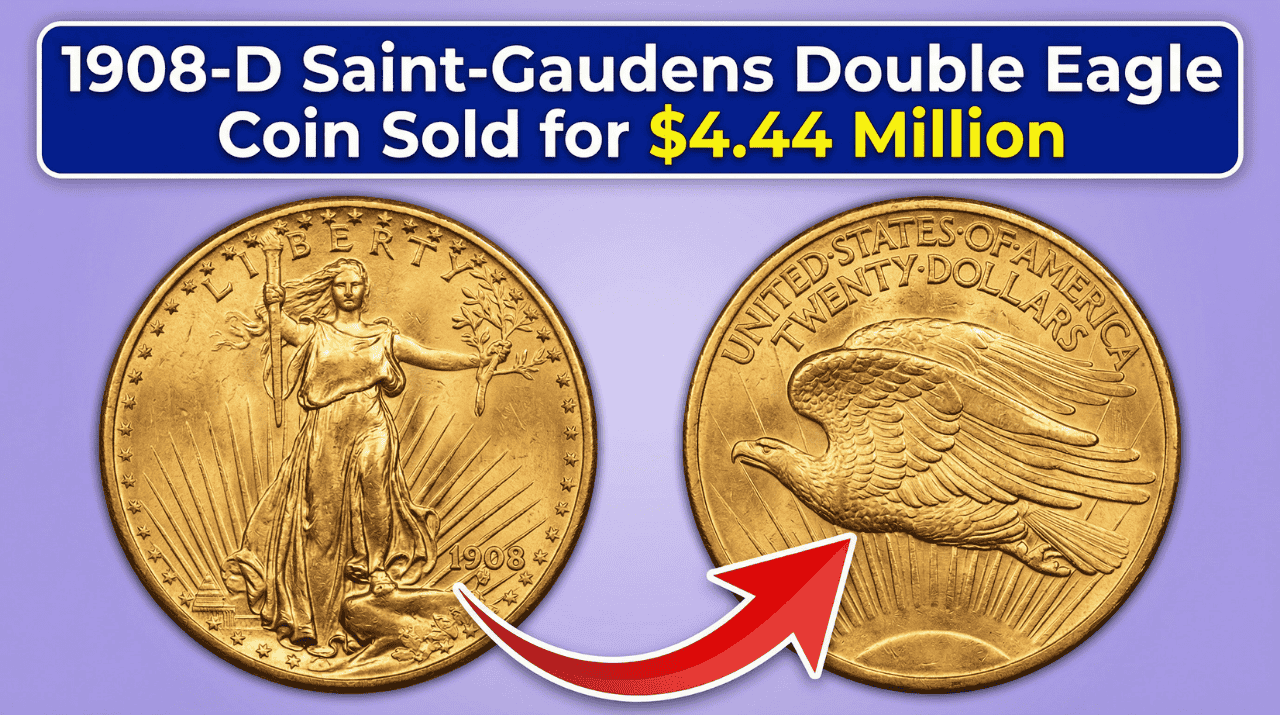 1908-D Saint-Gaudens Double Eagle Coin Sold for $4.44 Million